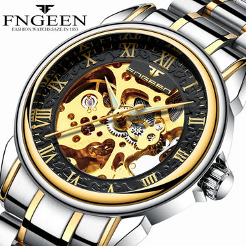 Brand machinery men 's watches Relogio Masculino waterproof male watches double - sided clock hollow automatic mechanical watch