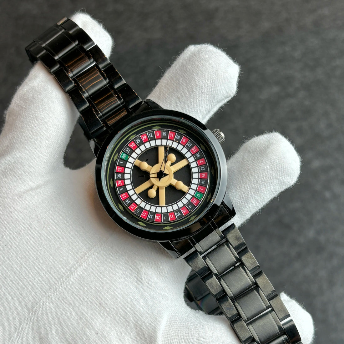 2025 New Men's Roulette Watch Sporty Style Fashion Steel Strap Round Unique Turntable Men's Gift Watch