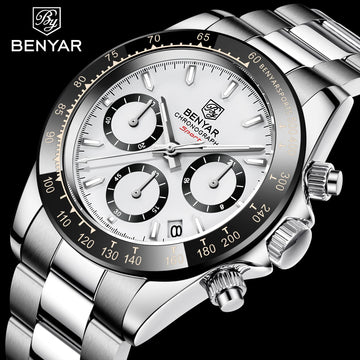 Relojes Hombre 2024 BENYAR New  Watches Men Luxury Brand Chronograph Male Sport Watches Waterproof Stainless Steel Quartz  Watch