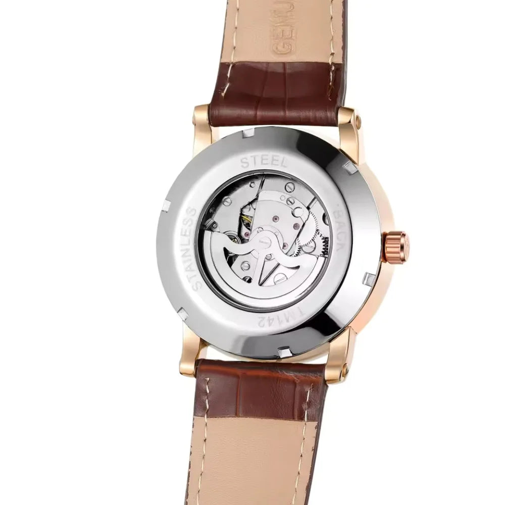 2026 Famous Luxury Brand Men's Watches Mechanical Movement Leather Strap Automatic Self-Winding Clock Male Big Dial Wrist Watches