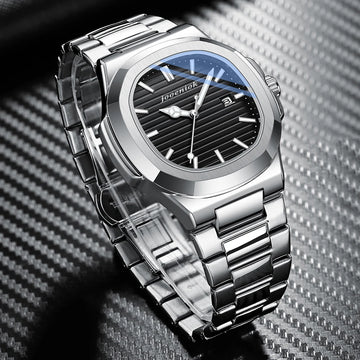 2025 Top Brand Luxury Men Wristwatch Business Waterproof Luminous Alloy Polygonal Case Fashion Quartz Watch Male with Calendar