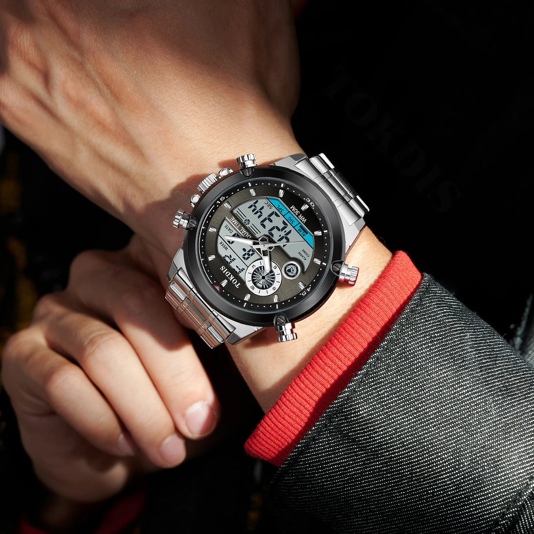 Relogio Masculino Fashion Business Watches For Men Waterproof Luxury Mens Dual Display Quartz Wristwatch Analog Sports Watch Man