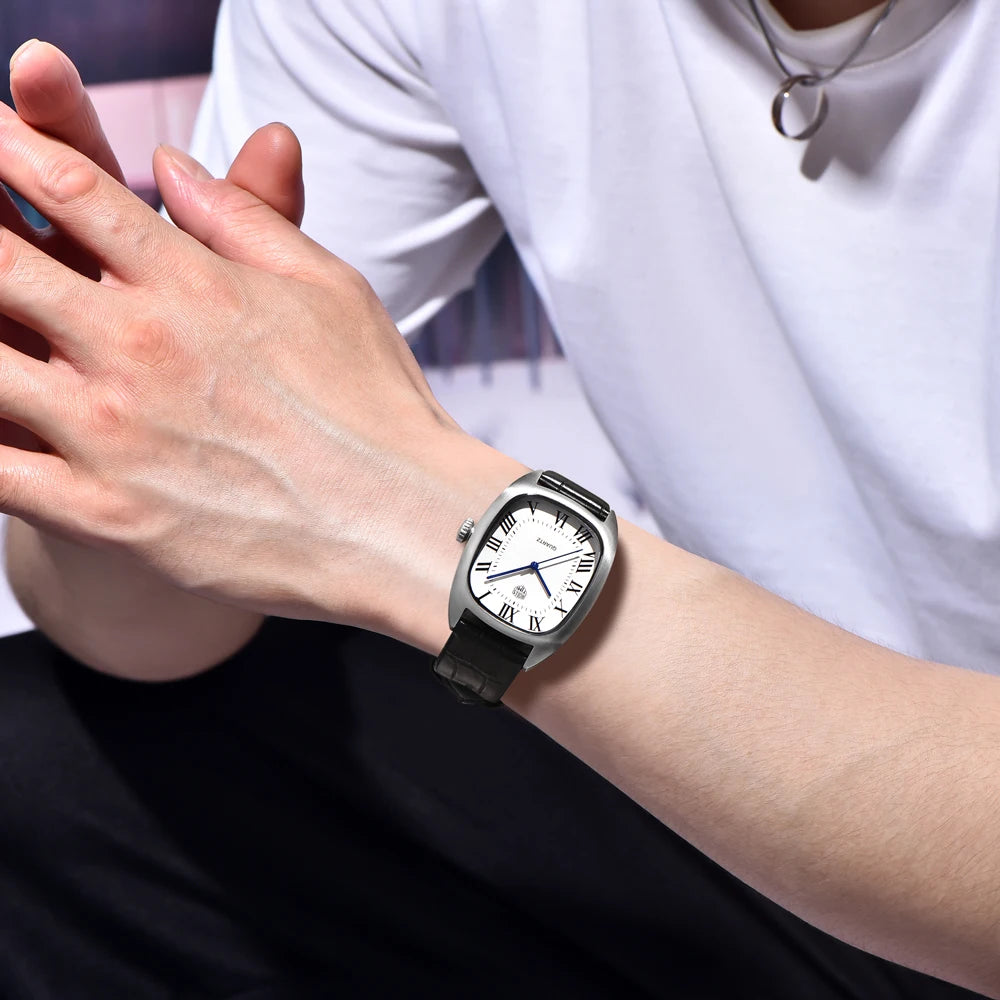 RollsTime 2026 New Mens Watches Top Brand Luxury Man Quartz Watch For Men Waterproof Sports VH31 Wristwatches Leather Clock Gift