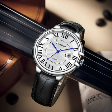 2025 Brand Men Watch Business High-end Transparent Waterproof Leather Strap Rome Battery Male Fashion Quartz Clock Watches gift